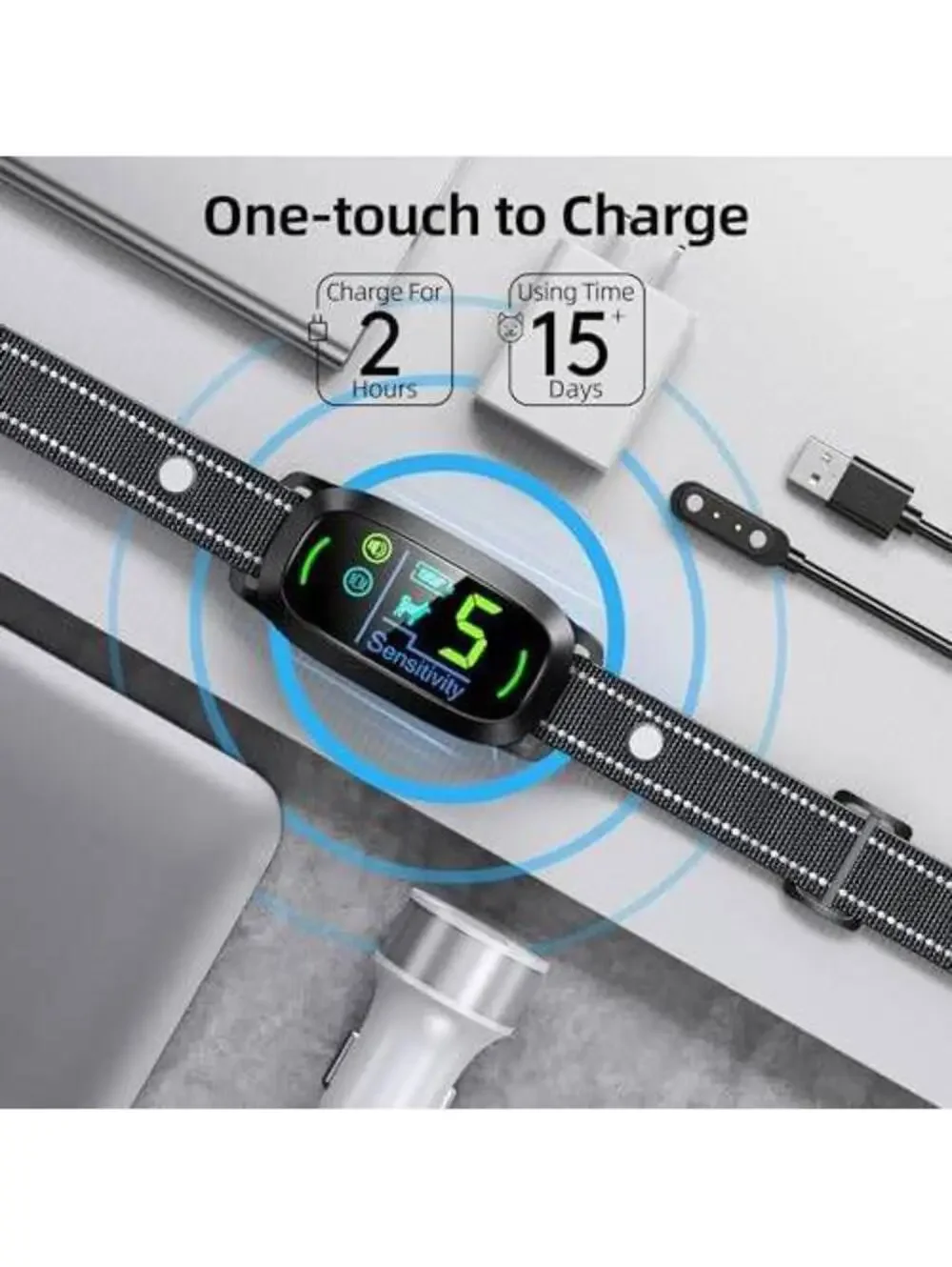 Dog Bark Collar, Rechargeable Anti Barking Training Collar for Dogs
